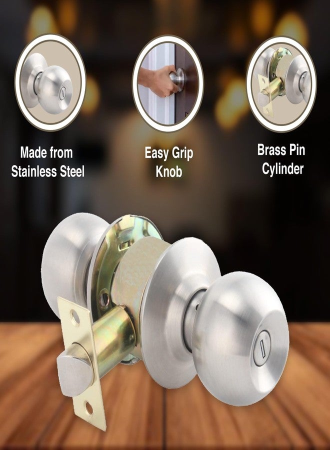 Link Stainless Steel Door Knob Set - Entrance Lockset with Bored Lock Mechanism, for Door Thickness 35mm to 45mm. - Image 3
